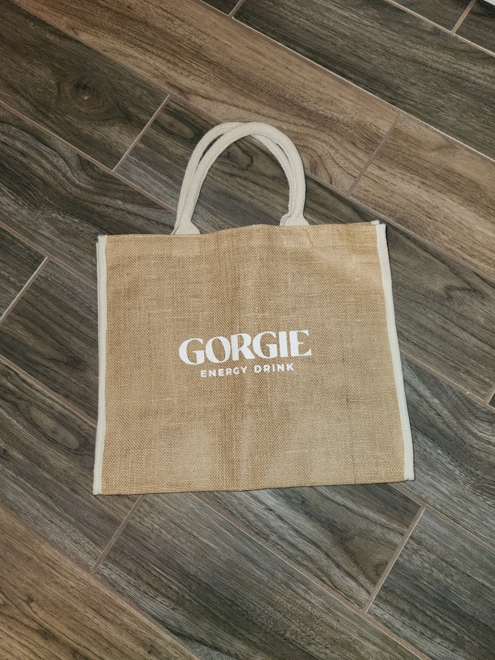 Gorgie Natural Jute Tote Bag with White Trim
